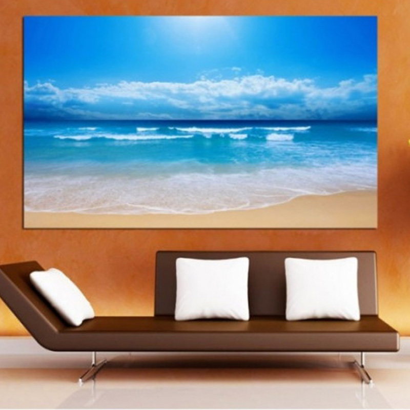 Πίνακας σε καμβά με Θάλασσα με κύματα στην άμμο